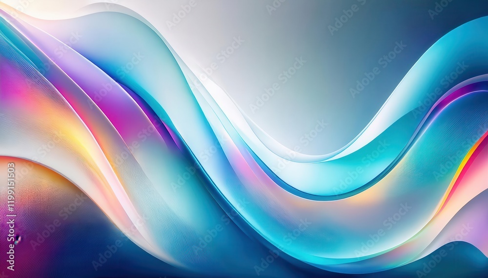 Poster serene abstract wave design with soft pastel hues and flowing gradients for modern background, brand
