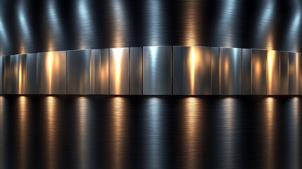 Polished Metallic Surface with Light Reflection