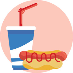 Hotdog and Football Combo: A playful icon combining a hotdog with a football, representing a classic game day snack.