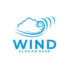 wind and cloud logo design. Wind abstract vector logo icon