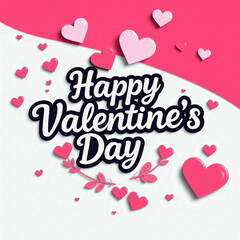 happy valentines day typography design