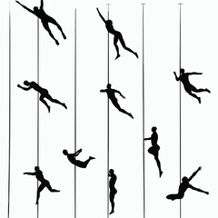 15 silhouettes of athletes in various sports poses