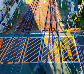 Railway scenery at Eifukucho on the Keio Inokashira Line in Tokyo