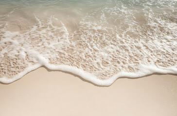 Clear waters ripple softly over smooth sands, creating a tranquil atmosphere at the beach. Gentle waves shimmer in the sunlight, inviting relaxation and peace on a warm day