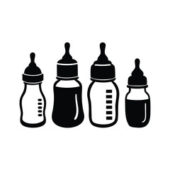baby bottle silhouette for newborn and toddler care designs