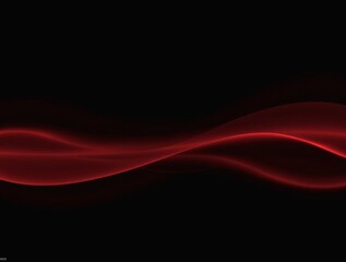 Fototapeta premium Elegant Red Wave on Black Background 
