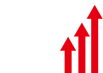 シンプルな赤の上昇する矢印背景