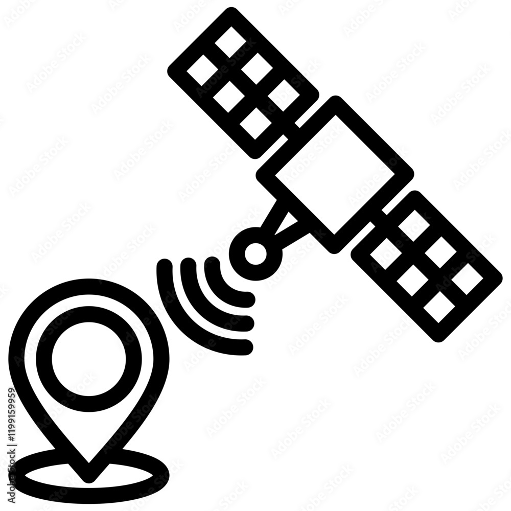 Poster Global Positioning System Outline Icon
