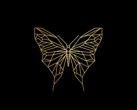 A stunning stylized butterfly featuring a geometric design aesthetic.