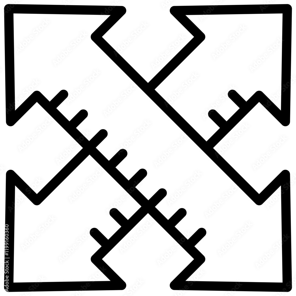 Poster traversing outline icon