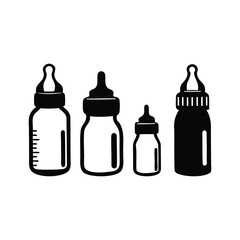 baby bottle silhouette for newborn and toddler care designs