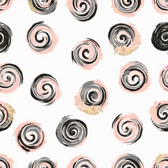 Abstract Spiral Pattern with Glitter Accents