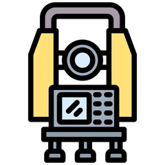 Fototapeta premium Theodolite Outline Color Icon
