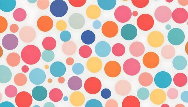 Lunares de colores en varios tama&ntilde;os y colores esparcidos sobre un fondo blanco
