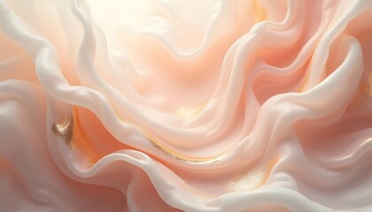 Fototapeta premium Luxurious Peach and Gold Silk Drape Abstract Background