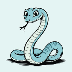 Fototapeta premium Cute and Playful Cartoon Snake Vector Illustration