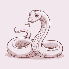 Fototapeta premium Cute and Playful Cartoon Snake Vector Illustration