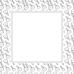 magnifying glass frame. doodle magnifying glass square frame. hand drawn magnifying glass frame background. magnifying glass background