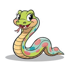 Fototapeta premium Cute and Playful Cartoon Snake Vector Illustration