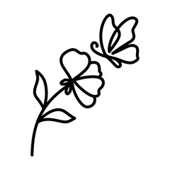 Flower and butterfly