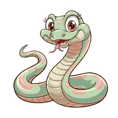 Fototapeta premium Cute and Playful Cartoon Snake Vector Illustration