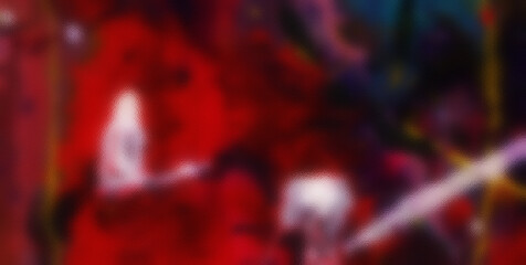 Fototapeta premium Expressive Painted Dreamscape Infused with an Array of Colors and Abstract Forms