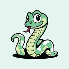 Fototapeta premium Cute and Playful Cartoon Snake Vector Illustration
