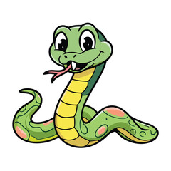 Fototapeta premium Cute and Playful Cartoon Snake Vector Illustration
