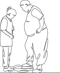 One continuous single drawing line art flat doodle monk; clergyman; catholic; church; service; faith. Isolated image hand draw contour on a white background, hand drawn, not AI