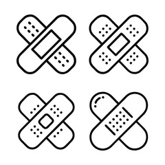 bandage icon set vector for first aid and healthcare designs