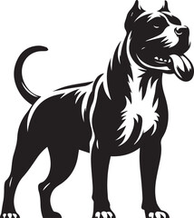 Pitbull dog vector illustration in black and white
