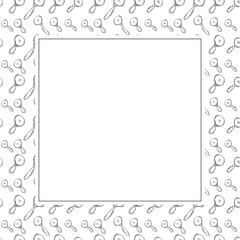 magnifying glass frame. doodle magnifying glass square frame. hand drawn magnifying glass frame background. magnifying glass background