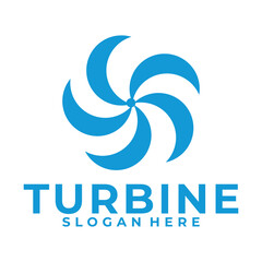 Swirl vector logo design. Turbine logo template. wind windmill vector logo
