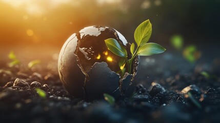 Global warming impact resilient earth nature visual art natural landscape close-up hopeful renewal