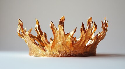 Obraz premium A shiny gold crown set against a white backgroun