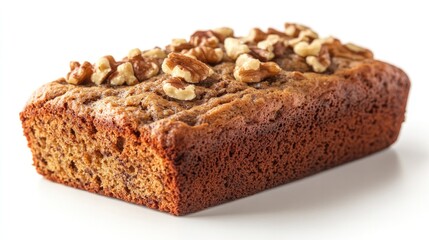 Freshly baked bread topped with walnuts, showcasing golden-brown