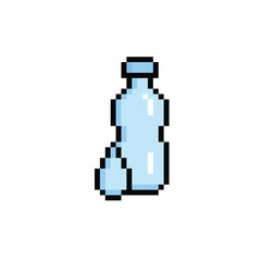 Obraz premium pixel bottle of water icon water sign for 8 bit game
