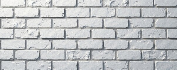 Fototapeta premium Clean lines, uniform new bricks, light gray mortar , light grey brick wall, modern