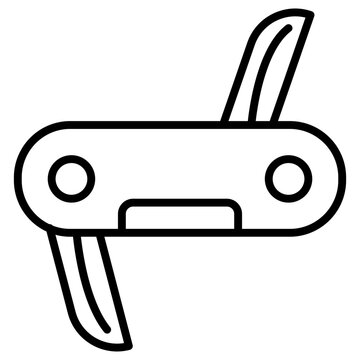 black and white pocket knife outline clip art preview