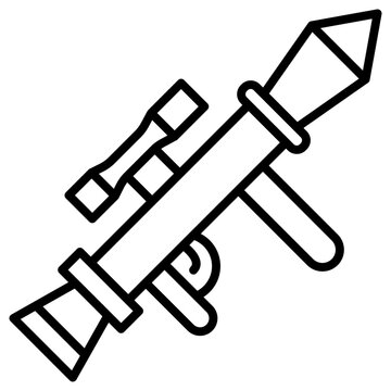 black and white rocket launcher weapon clip art preview