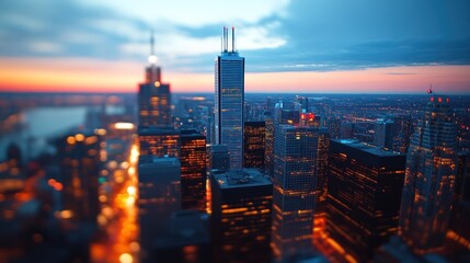 Fototapeta premium Toronto Skyline at Sunset: A Captivating Cityscape