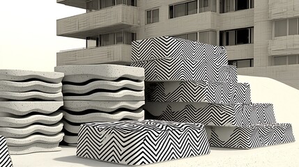 Abstract linear shapes in motion, layered with dynamic gradients to evoke a sense of speed and energy