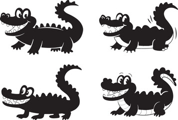 Fun and Playful Cartoon Alligators Vector Design