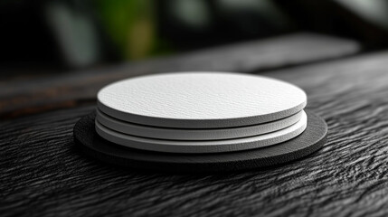 Coasters stacked on a wooden surface for home decor and protection against drink stains