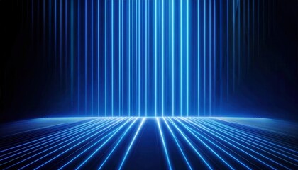 futuristic glowing blue light beams converging in symmetrical geometric patterns, ideal for technology and sci-fi themed designs