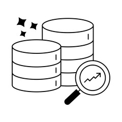 Data Storage Analysis Icon - Vector Illustration for Cloud and Storage Management