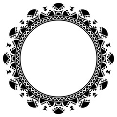 Vintage frame border ornament vector. Ethnic seamless round pattern. Mandala Floral Baroque. Classic antique ornate element. Decorative border for frame, textile, fabric, rug, tattoo, ceramic.
