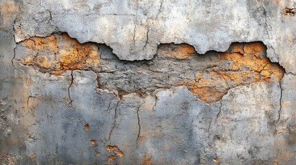 Fototapeta premium Cracked and Weathered Concrete Wall with Rust