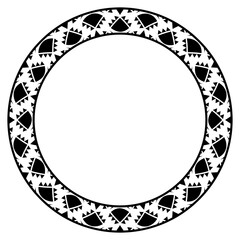 Vintage frame border ornament vector. Ethnic seamless round pattern. Mandala Floral Baroque. Classic antique ornate element. Decorative border for frame, textile, fabric, rug, tattoo, ceramic.