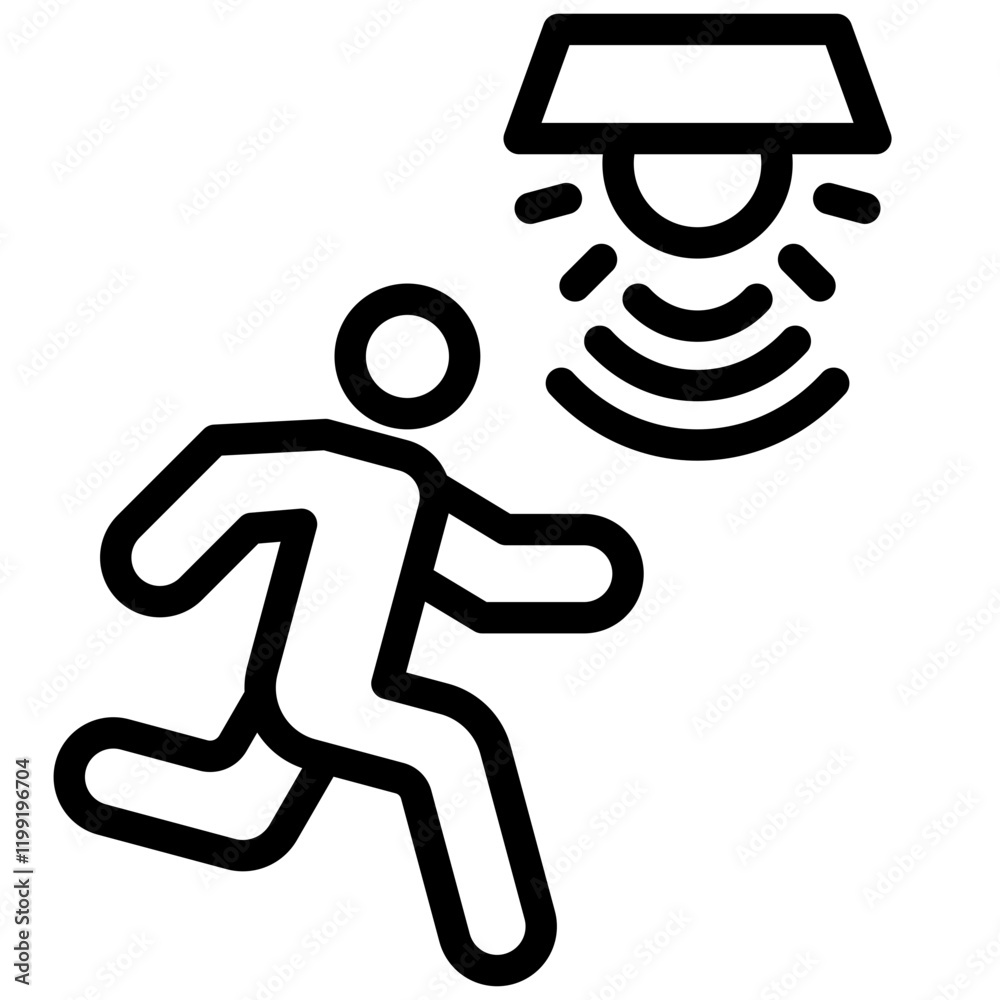 Poster motion sensor light outline icon